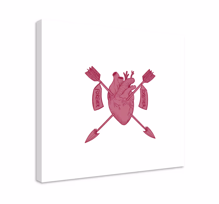 Abc canvas wall art heart and arrows - TenStickers
