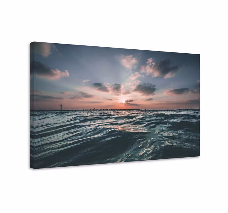 Landscape canvas dusk over ocean - TenStickers