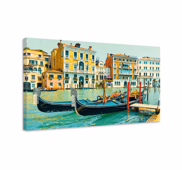 Cityscape wall art venetian gondolas design - TenStickers