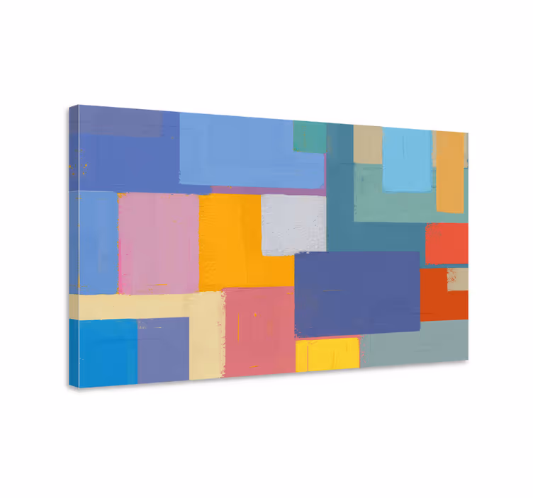Abstract wall art 1 vibrant geometric shapes - TenStickers