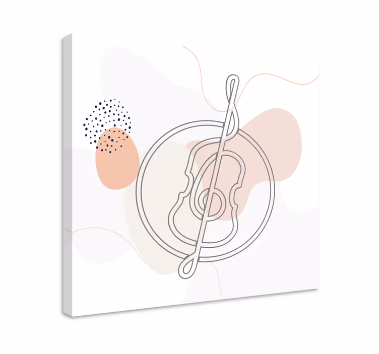 Line art Cello design Music canvas - TenStickers