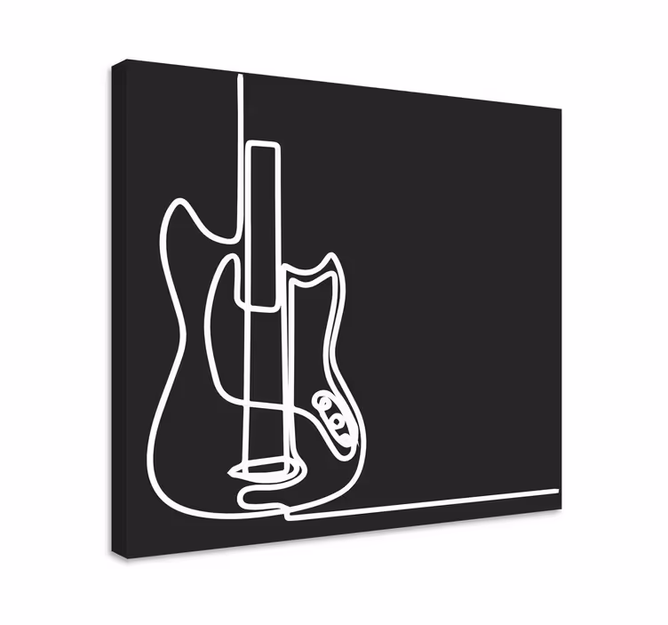 Music canvas art electric guitar outline - TenStickers