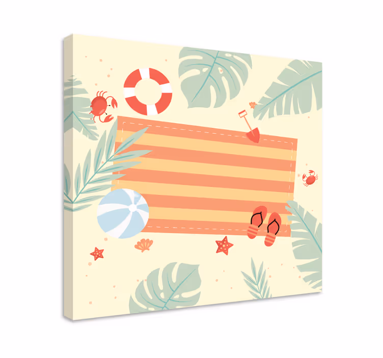 Flowers canvas tropical beach elements - TenStickers