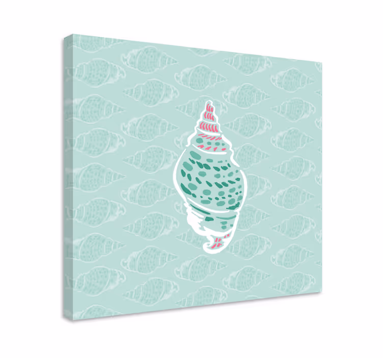 Nautical canvas art intricate sea shell design - TenStickers