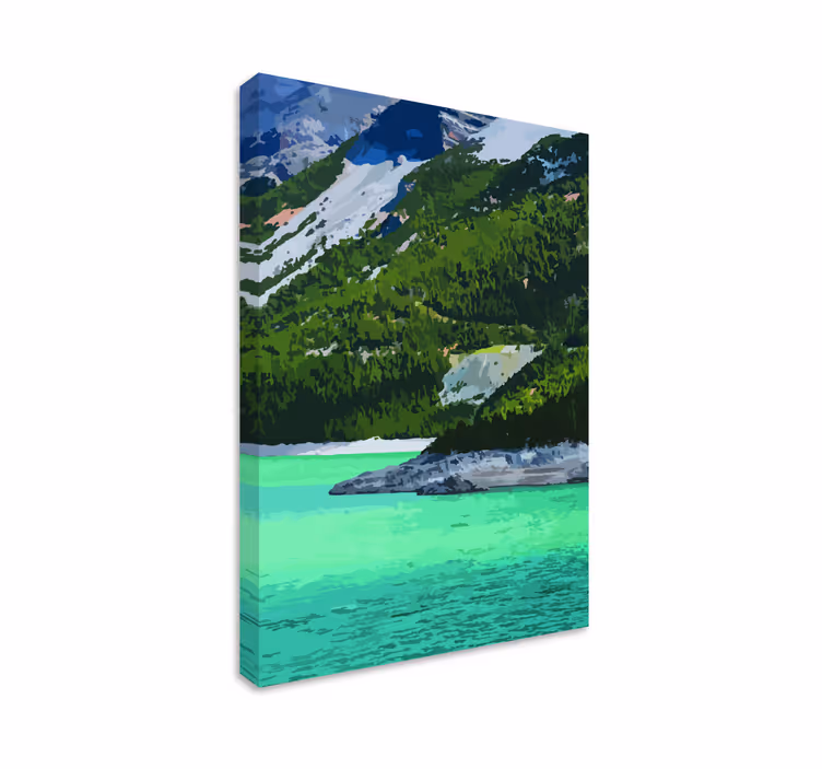 Serene Mountain View landscape canvas - TenStickers