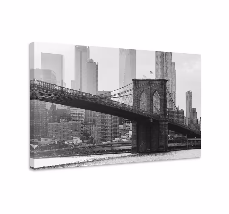 Black and white Brooklyn  city canvas prints - TenStickers