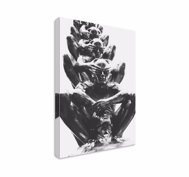 Grey statues original design canvas art prints - TenStickers
