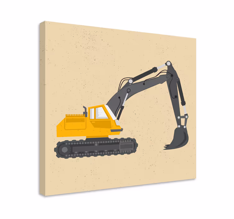Sports canvas art excavator machinery print - TenStickers