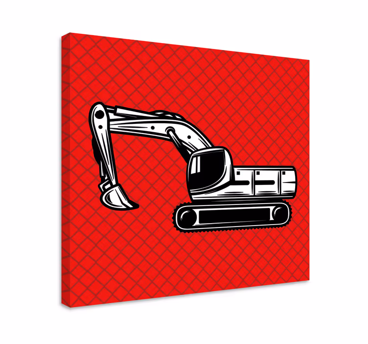 Sports canvas art excavator construction vehicle - TenStickers
