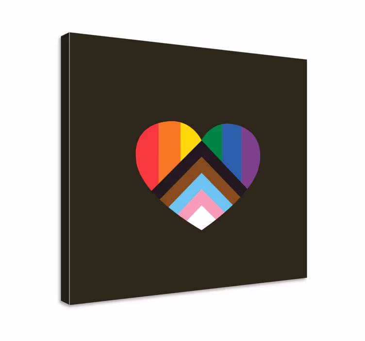 Retro canvas heart-shaped layers - TenStickers