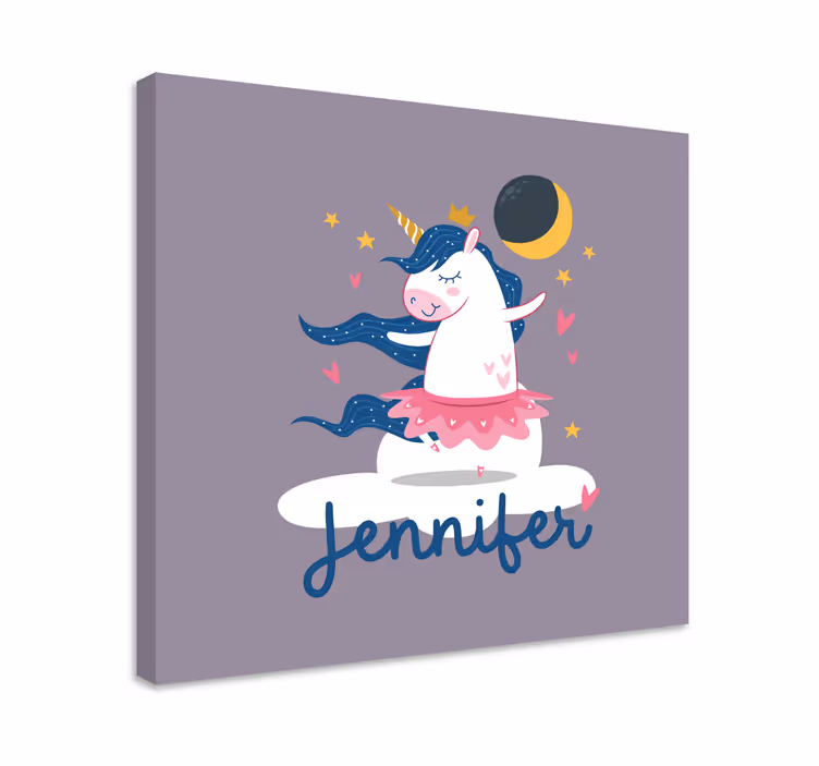 Dancing Unicorn Fantasy dinosaur canvas wall art - TenStickers