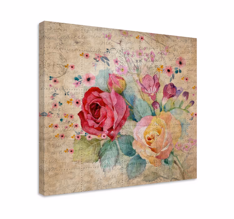 Flowers canvas romantic rose arrangement - TenStickers