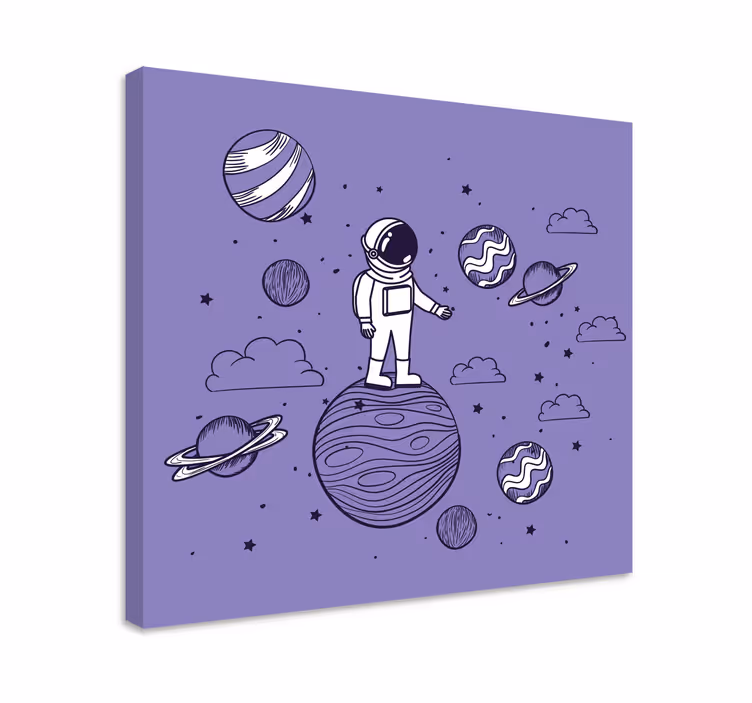 Framed gaming wall art astronaut exploring space - TenStickers