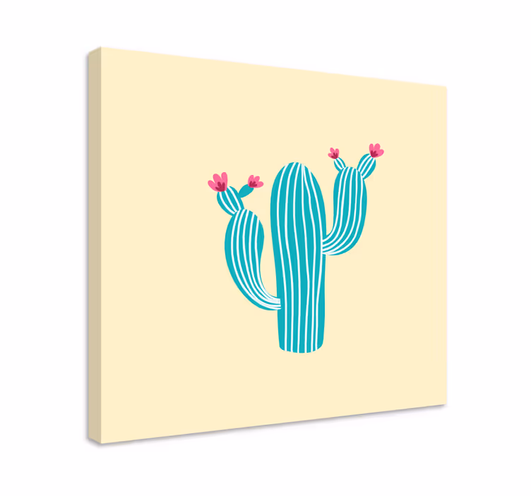 Flowers canvas cactus in bloom - TenStickers