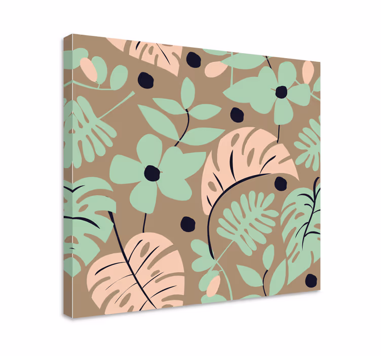 Flowers canvas tropical leaf bouquet - TenStickers