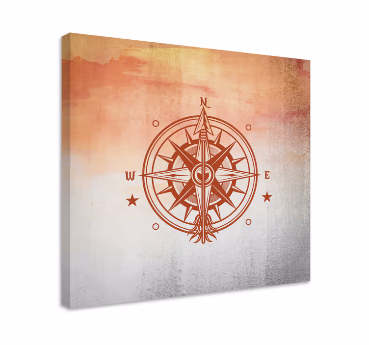 Gradient with compass canvas art prints - TenStickers