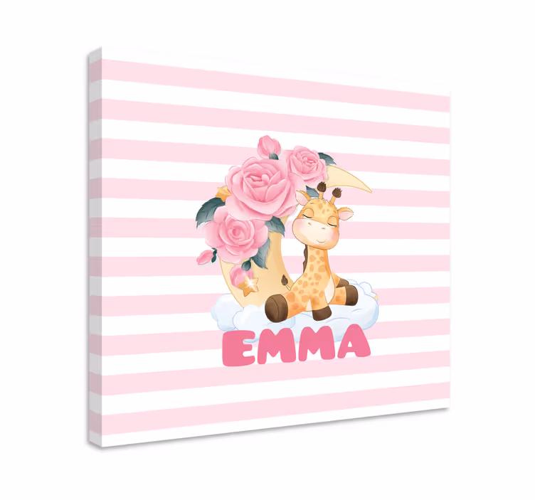 Cocktail canvas cute giraffe portrait - TenStickers