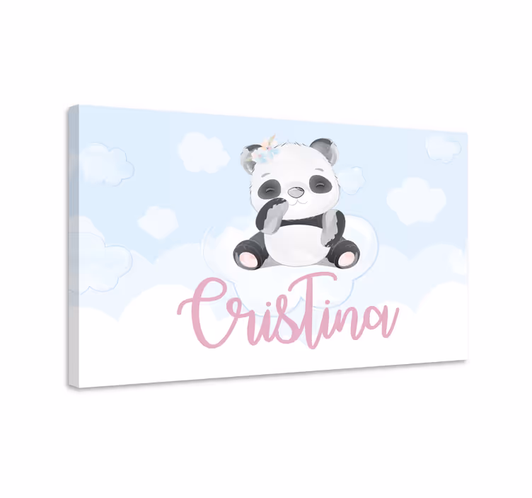 Animal canvas wall art cute panda design - TenStickers