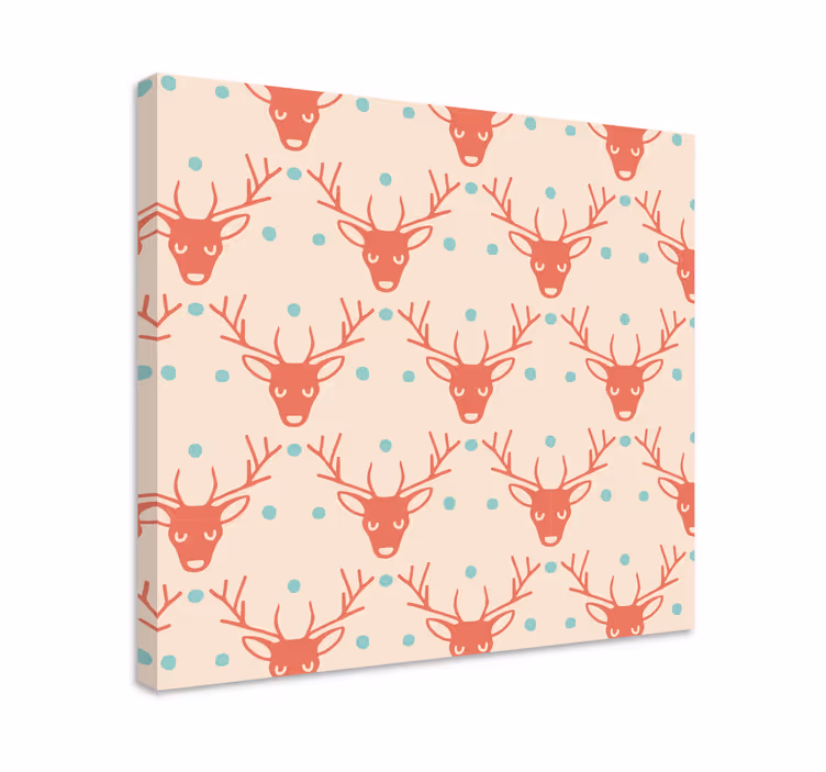 Stag canvas with stylized stag heads - TenStickers