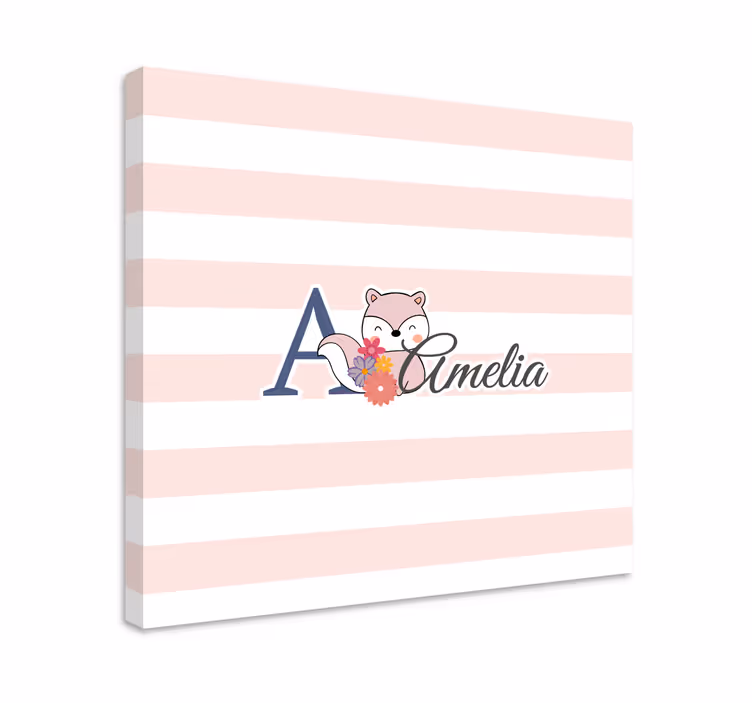 Cocktail canvas cute fox customization - TenStickers