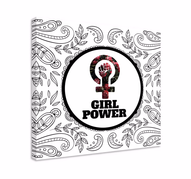 Quote canvas girl power emblem - TenStickers