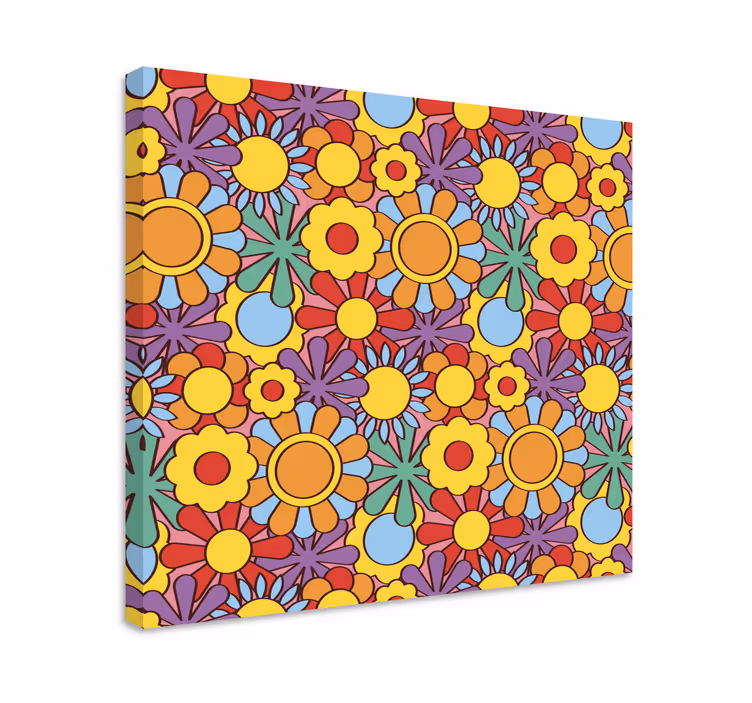Flowers canvas vibrant floral design - TenStickers