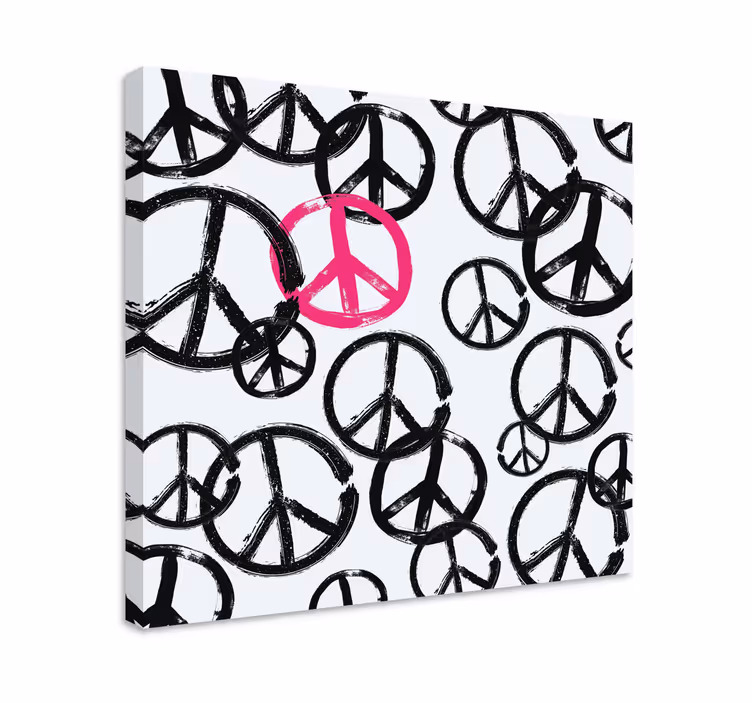 Peace symbols pattern canvas print - TenStickers