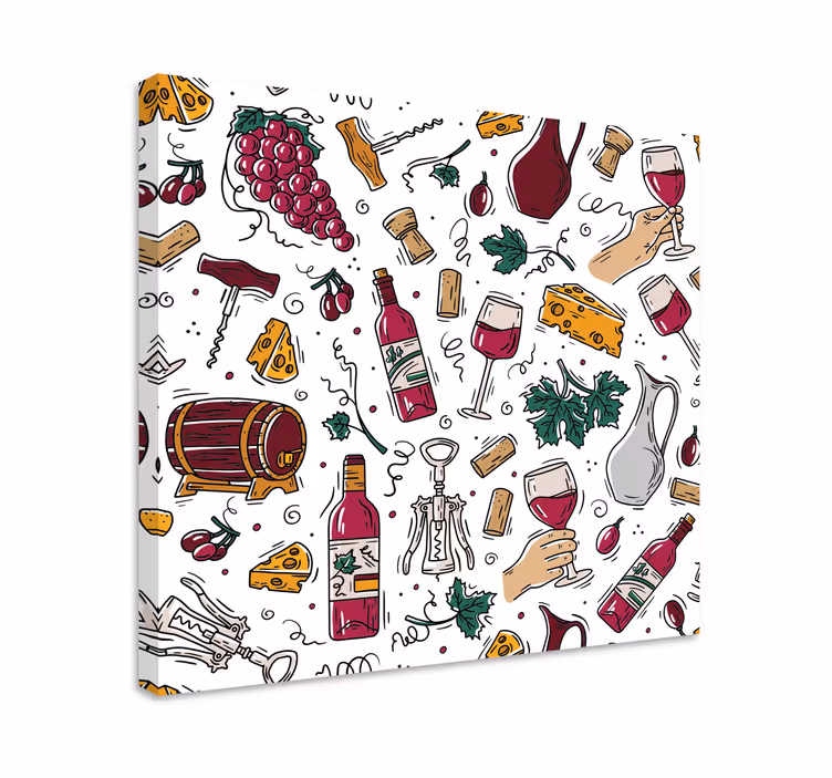 Sports canvas art wine tasting enjoyment - TenStickers