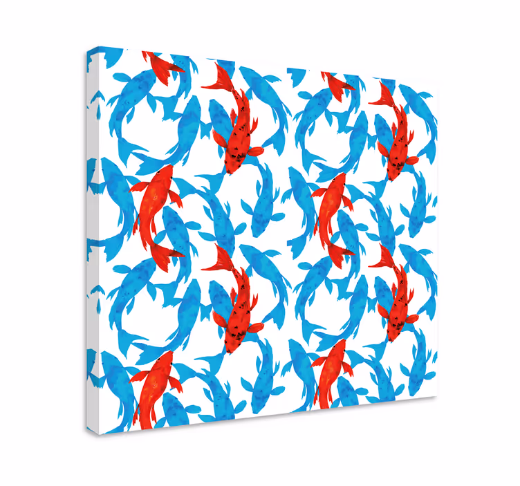 Modern canvas art colorful fish illustration - TenStickers