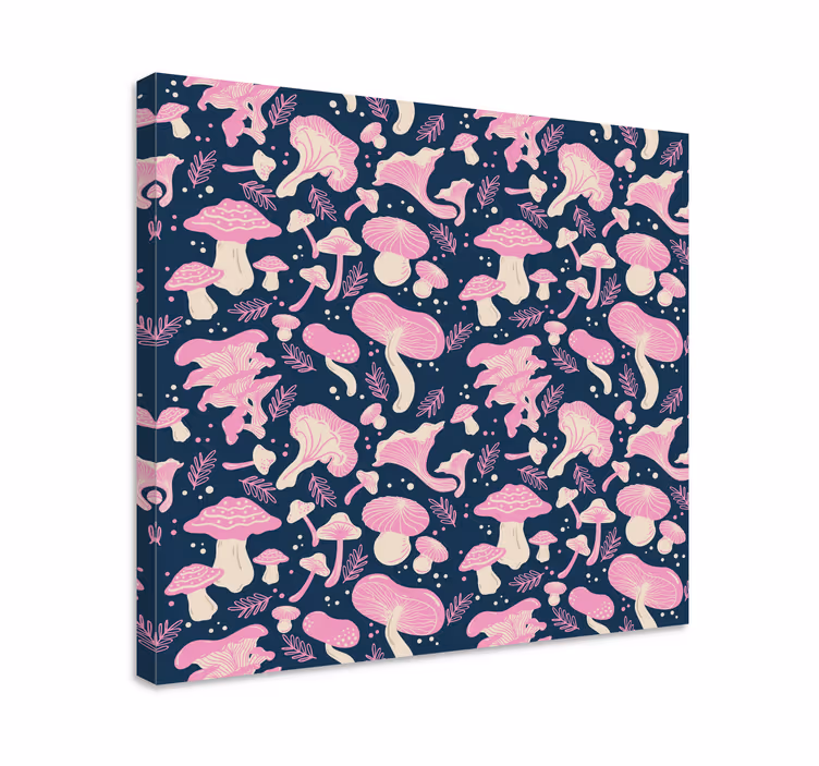 Flowers canvas mushroom artwork - TenStickers