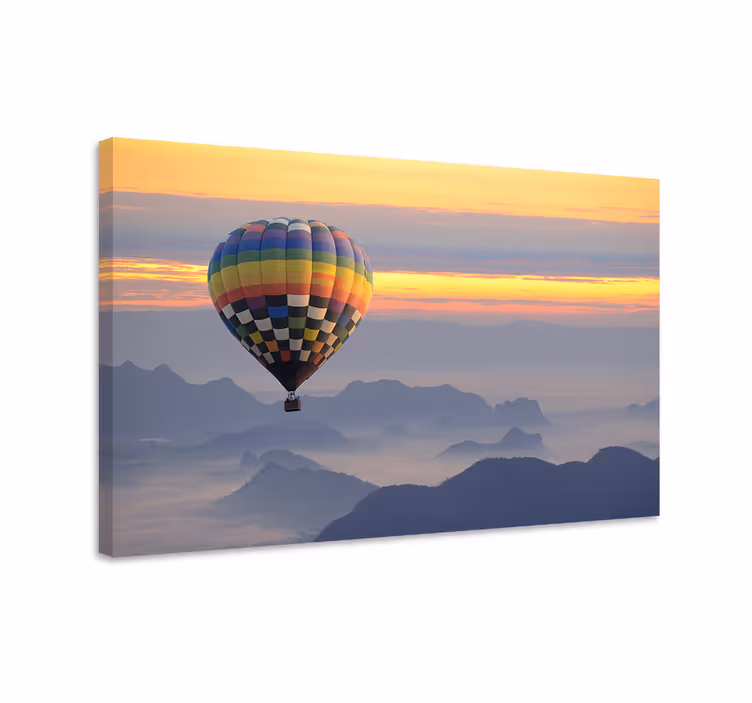 Colorful hot air balloon landscape canvas - TenStickers