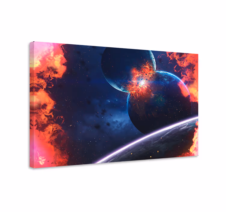 Floral canvas wall art celestial collision event - TenStickers