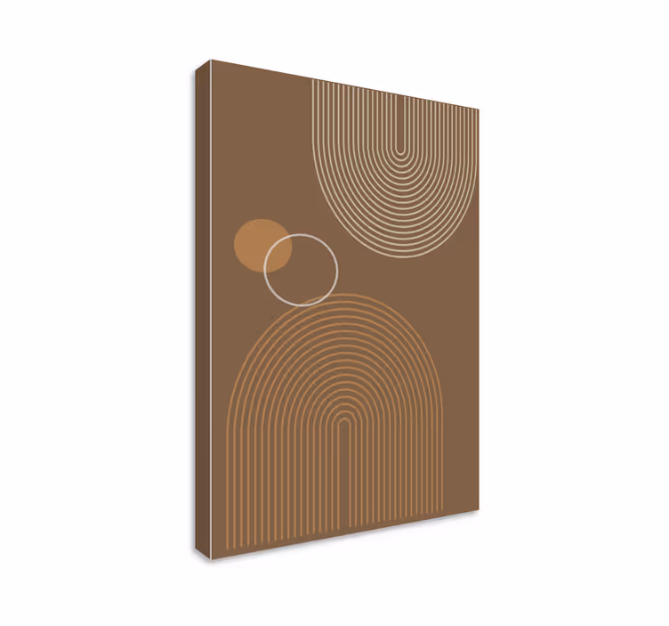 Geometric canvas with curved line patterns - TenStickers