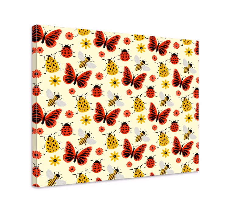 Colorful minimal bugs 'nordic' canvas prints - TenStickers
