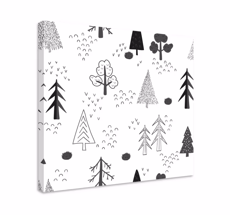 White minimalistic trees nordic canvas prints - TenStickers