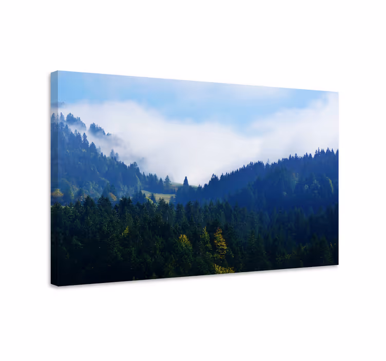 Landscape canvas majestic forest peaks - TenStickers