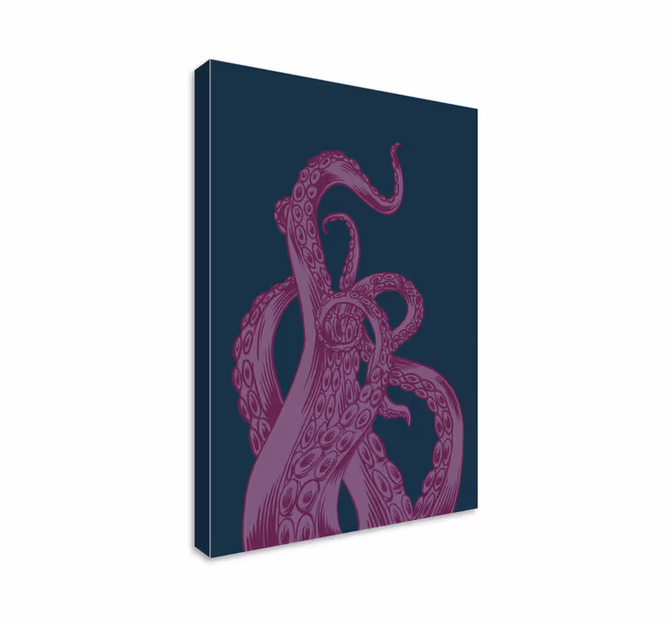 Purple octopus tentacle sea creatures canvas - TenStickers