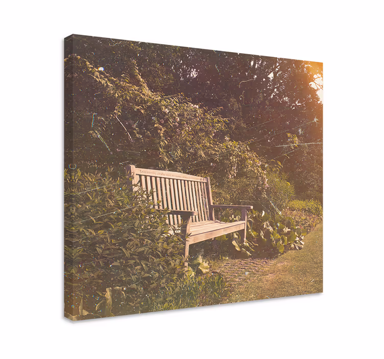 Landscape canvas serene garden bench art - TenStickers