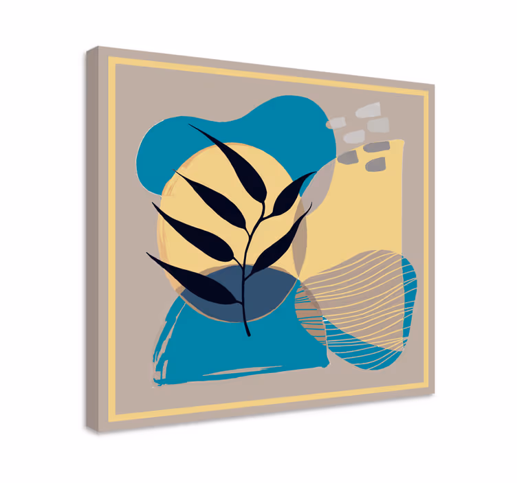 Ornamental canvas print abstract leaf patterns - TenStickers
