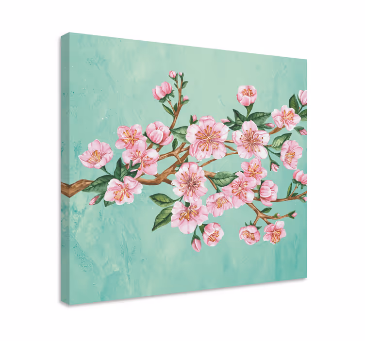 Flowers canvas sakura blossom stem - TenStickers
