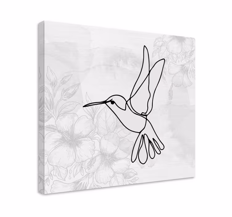 Bird canvas wall art elegant hummingbird silhouette - TenStickers