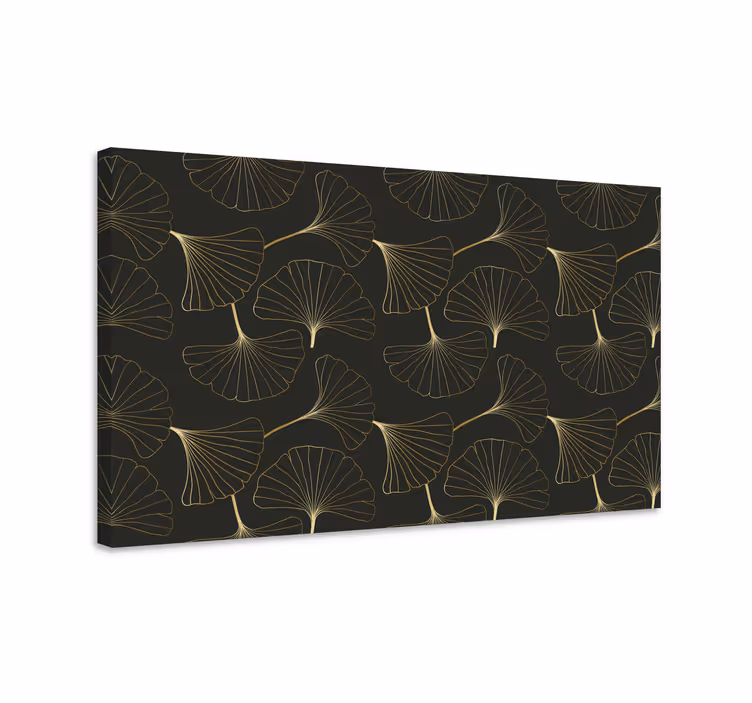 Flowers canvas with graceful ginkgo leaves - TenStickers