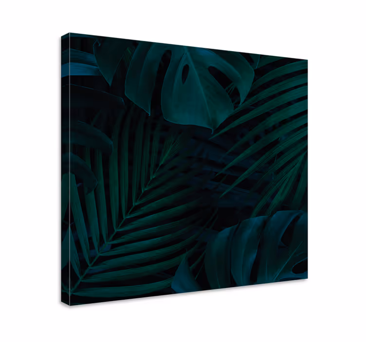 Flowers canvas with lush tropical leaves - TenStickers