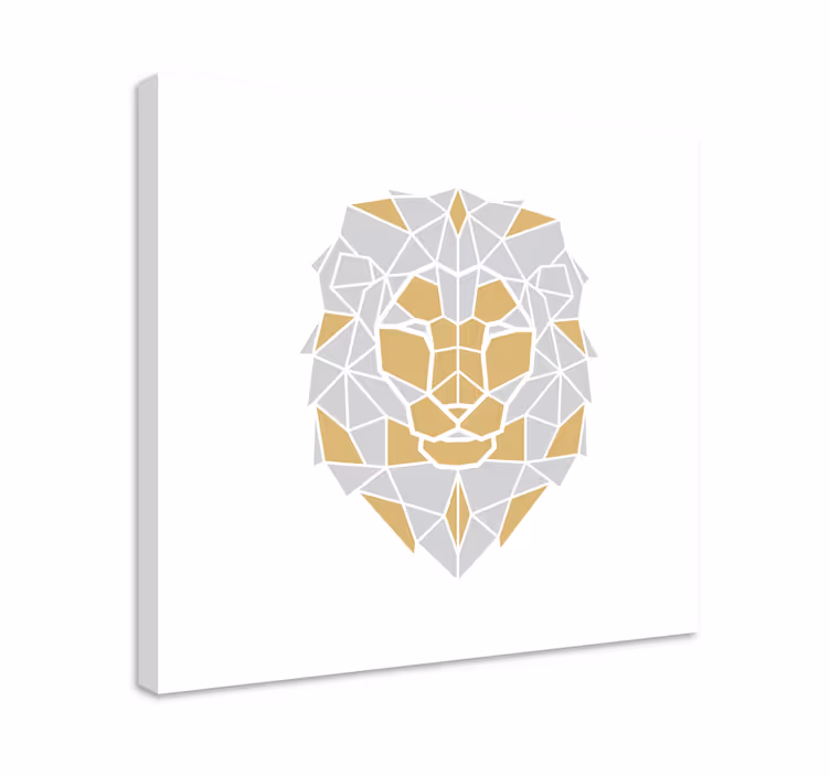Horse wall art geometric lion head print - TenStickers