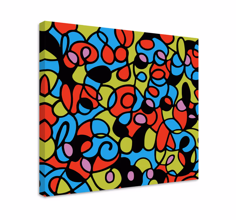 Abstract wall art 1 colorful twisted forms - TenStickers