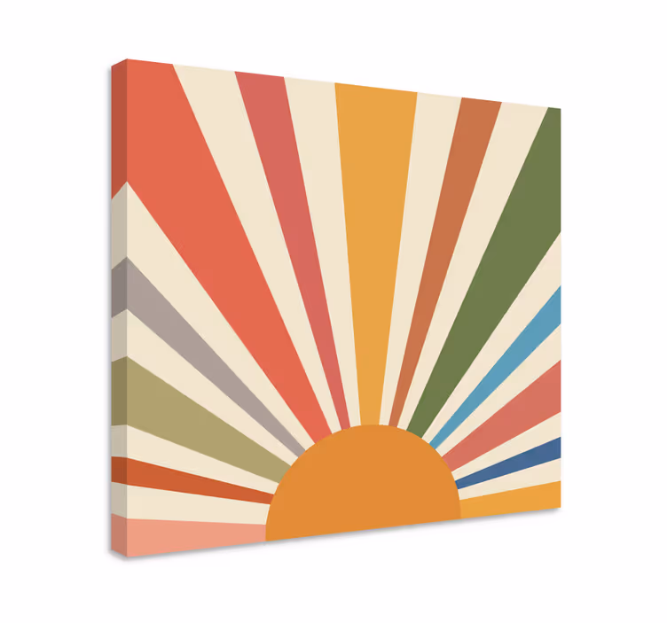 Colorful wall art Sun canvas for living room - TenStickers