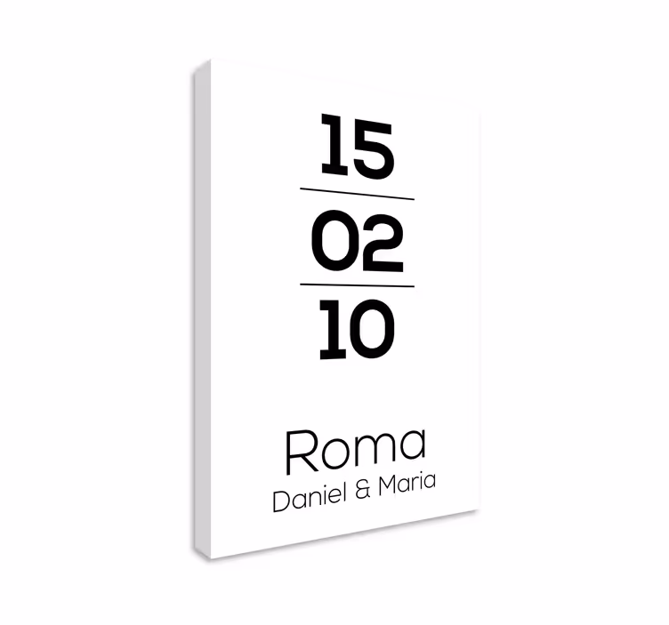 Your personal date personalised canvas - TenStickers