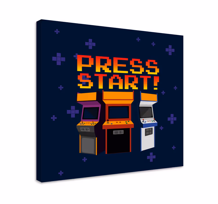 Framed gaming wall art retro arcade machines - TenStickers