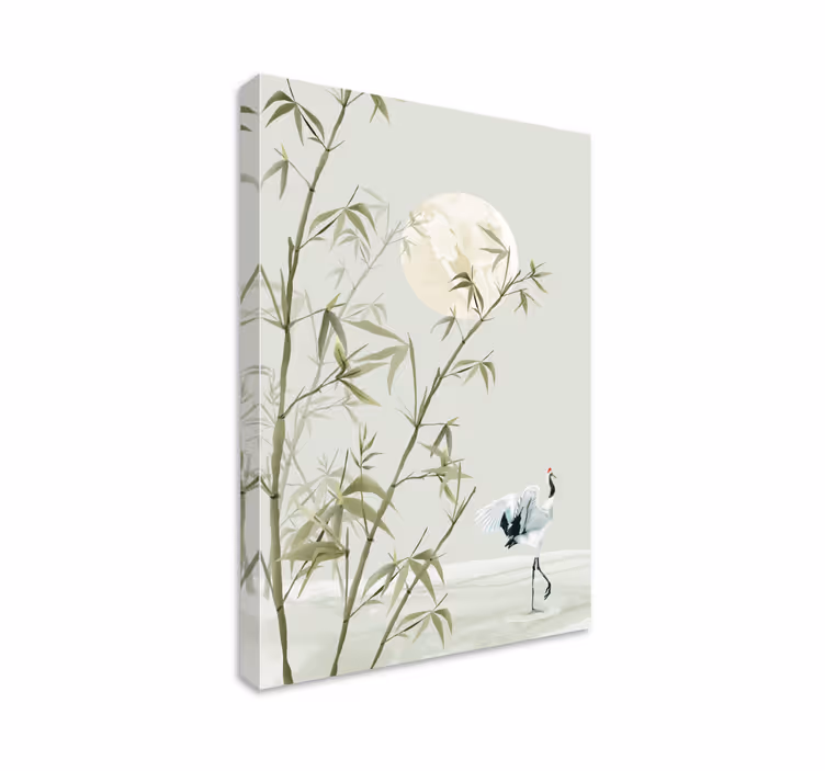 Bamboo art canvas print for living room - TenStickers