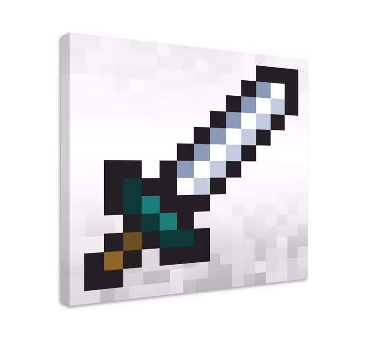 Pixel sword gaming  framed wall art - TenStickers